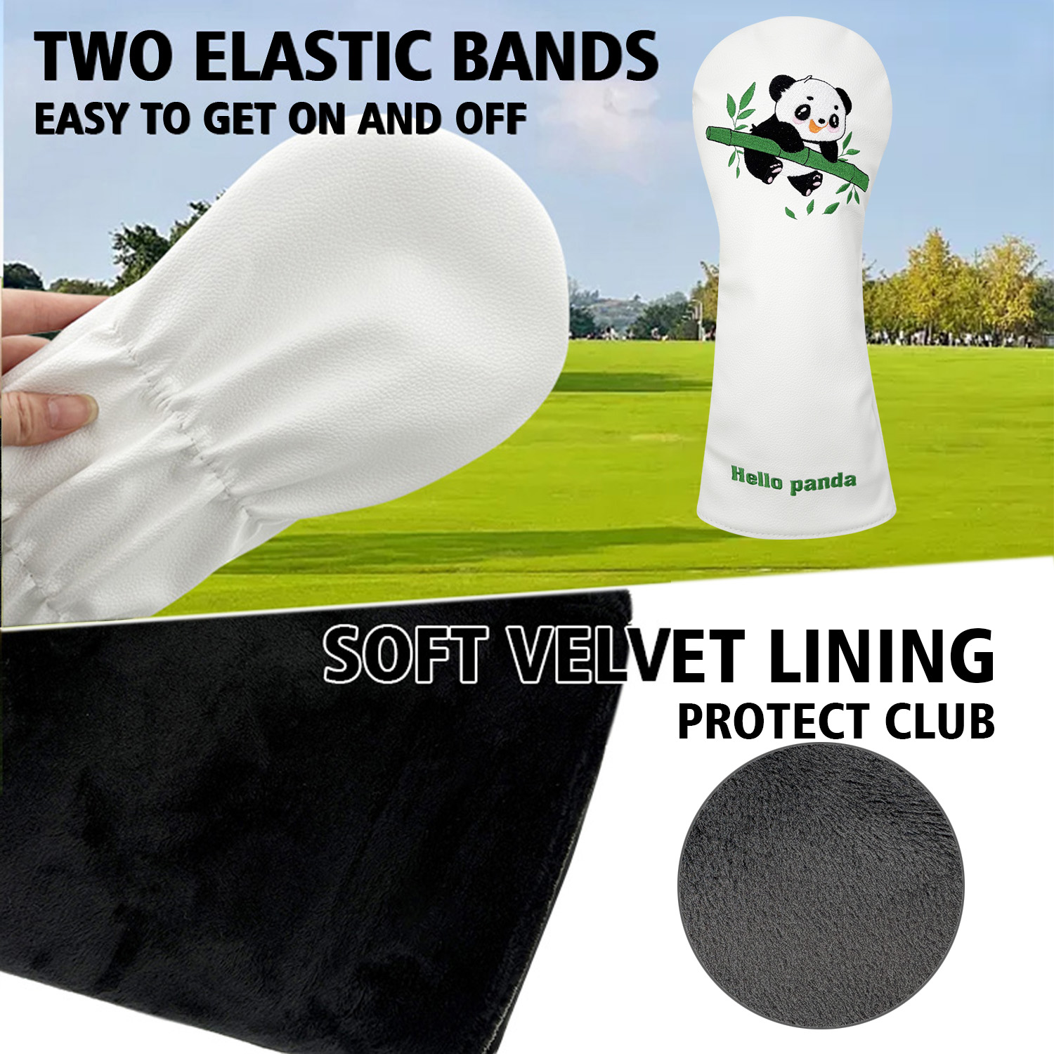 Vintage PU Leather Cute Panda  - đánh giá và giá Golf Driver